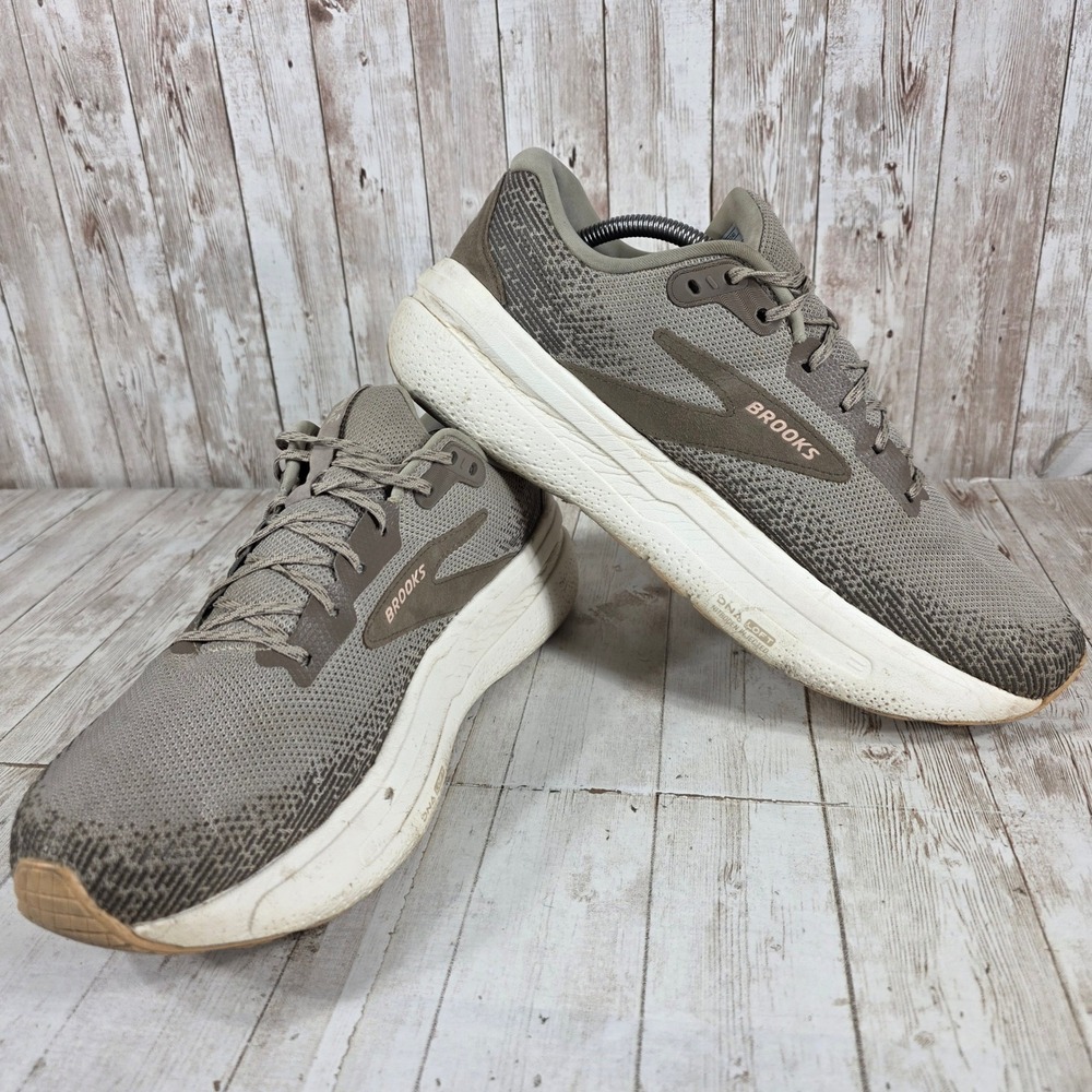 Brooks Ghost Max 2 Mens 11.5 Gray Tan Running Shoes 1104311D240 Cushion Sneaker - Picture 8 of 8
